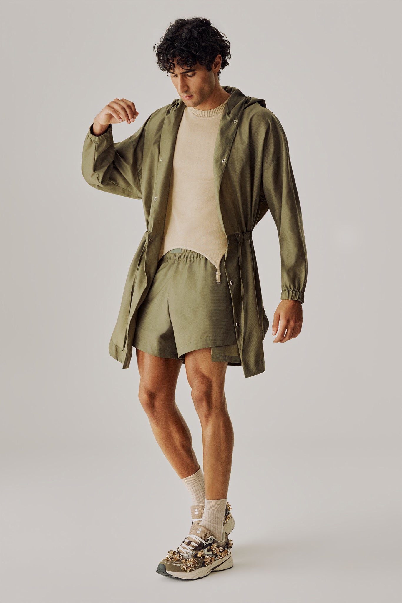 Jaqueta parka ultraleve azeitona