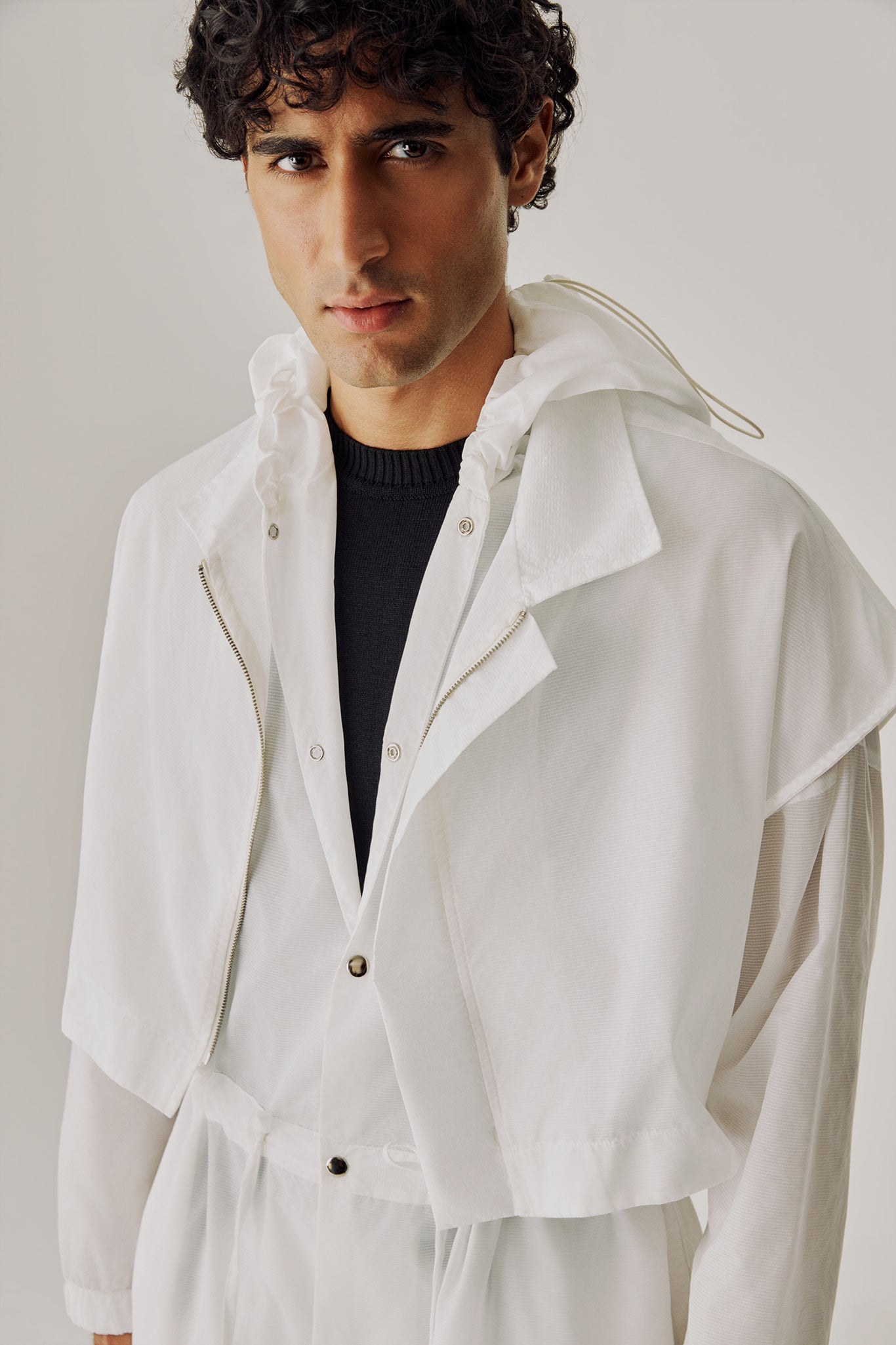 Jaqueta parka ultraleve off-white