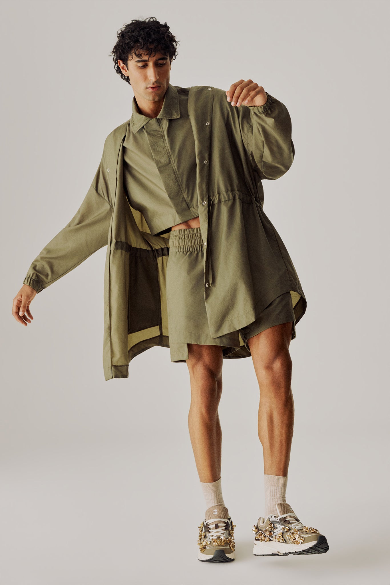 Jaqueta parka ultraleve azeitona