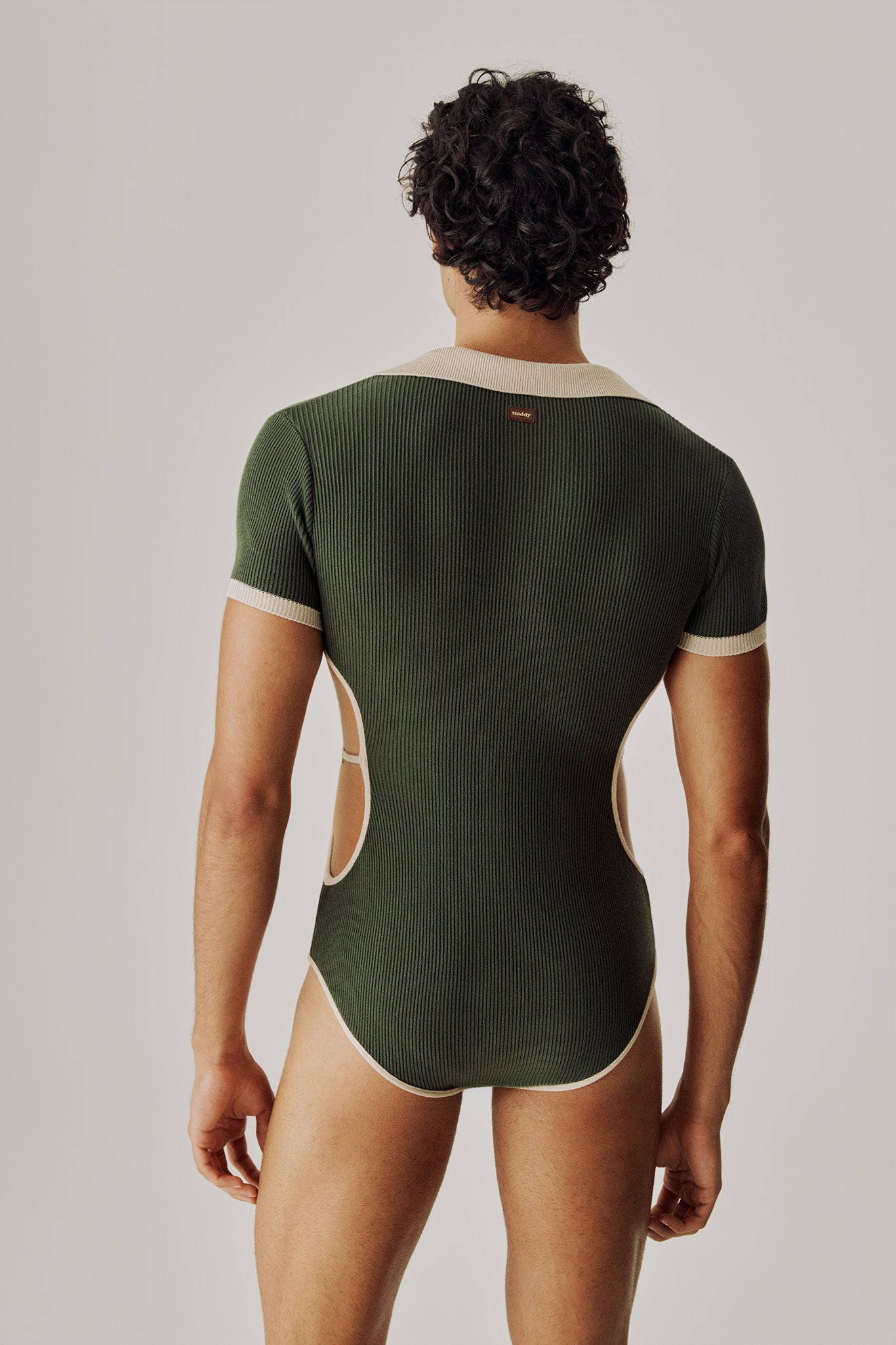 Body tricot liga azeitona e areia