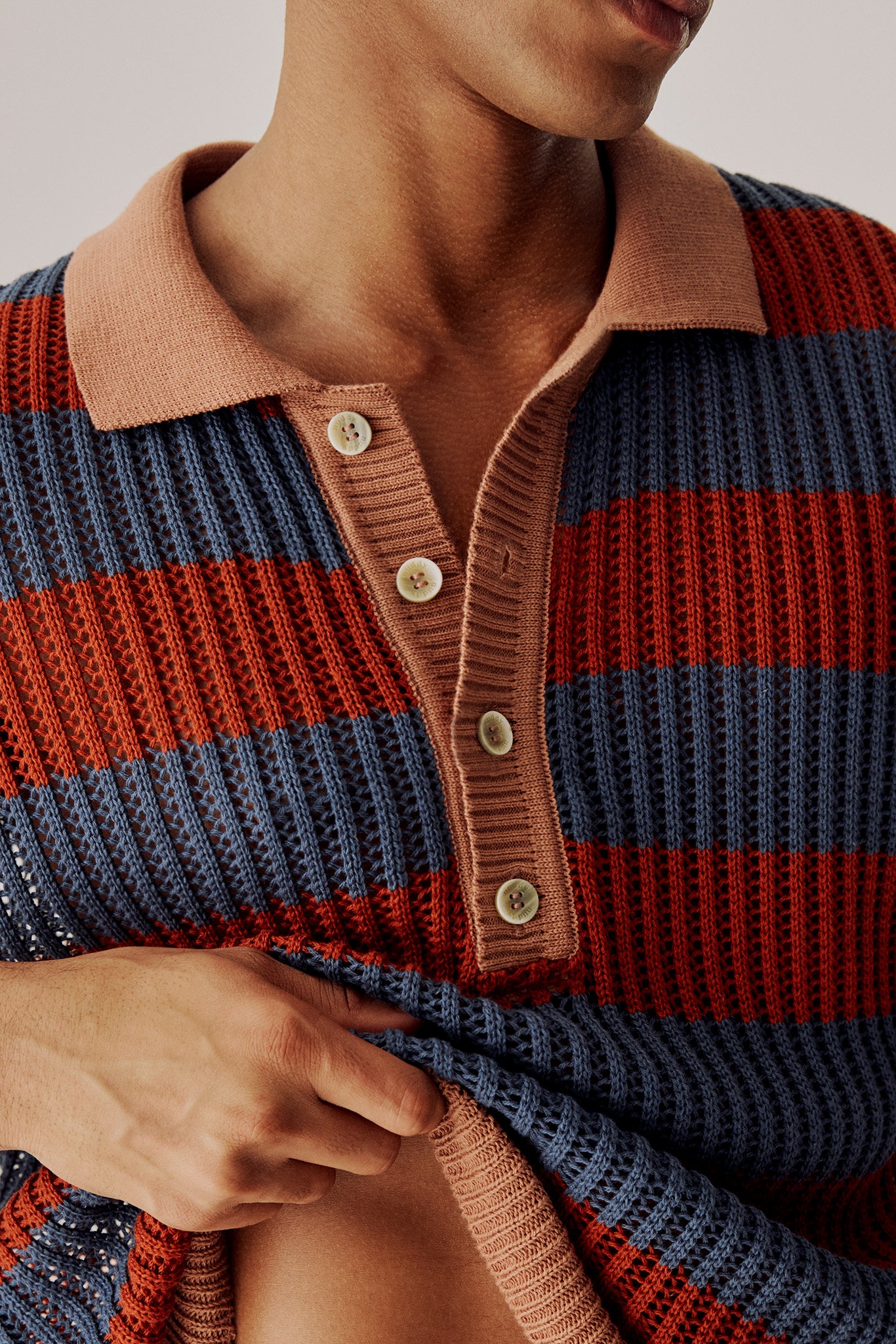 Polo tricot oversized marinheiro