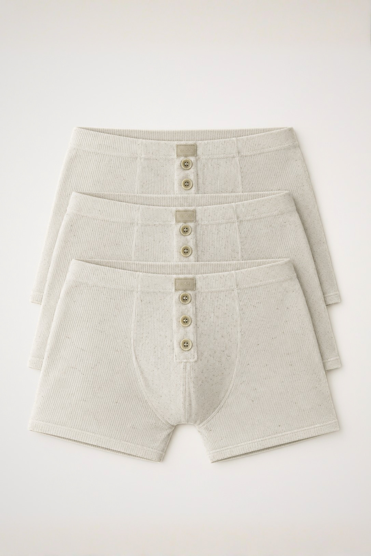 Kit 3 boxers retrô marfim mescla